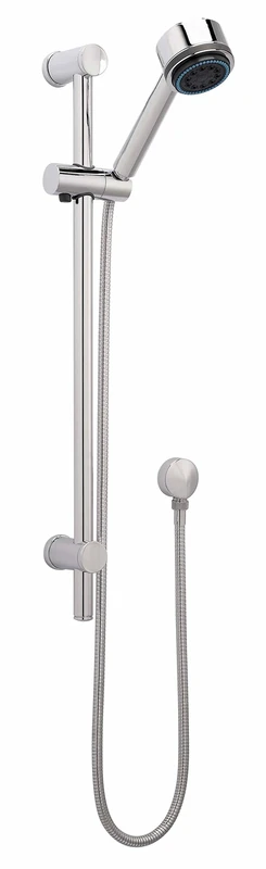 NUIE A3040 ǀ Modern Bathroom Round Slide Rail Kit with Adjustable Brackets, Multi-Function Handset and Outlet Elbow, 755mm x 11mm, Chrome, Set of 6 Pieces