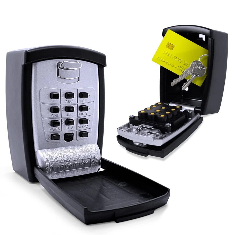 KeyGuard SL-590 Punch Button Key Storage Wall Mount Lock Box, Black Finish