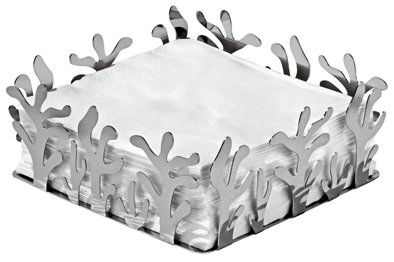 Alessi | Mediterraneo ESI18 - Design Napkin Holder in 18/10 Stainless Steel, Mirror Polished