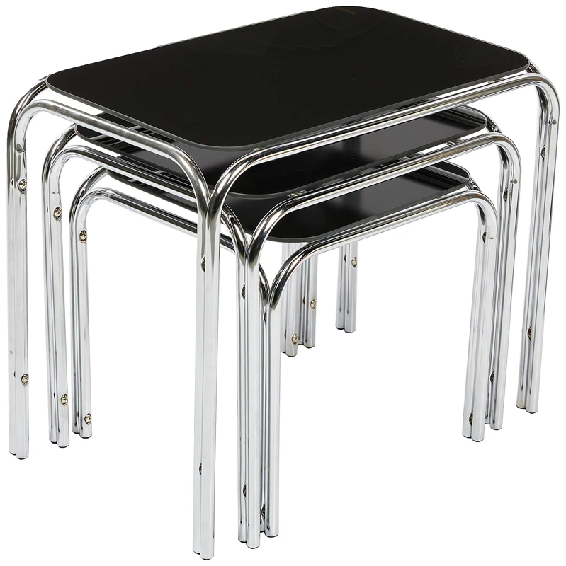 ASPECT Lisbon SETOF 3 Nesting Side END Tables, Black