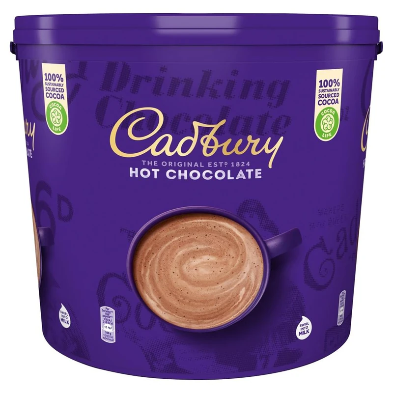 Cadbury Hot Chocolate, Premium Drinking Chocolate Mix for Rich and Creamy Hot Cocoa, Approximately 208 Servings, 5 kg (Pack of 1)