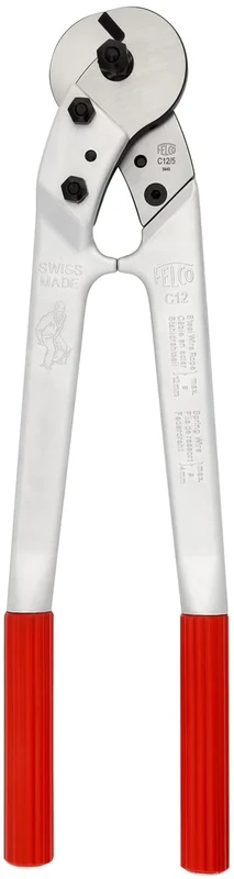 Felco C12 Two Handed Steel Cable & Wire Cutter, One Handed Operation Triangular Cutting System Cuts 12mm Wire and Cable Without Squashing Dinghy Yacht Sailing Rigging Precision Manufactured Swiss Made