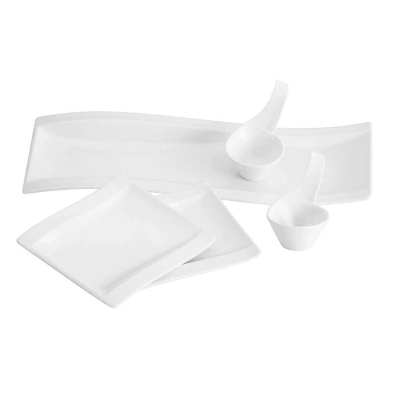 Villeroy & Boch NewWave Antipasti Set, 5 Pieces, Premium Porcelain, White - Image 1