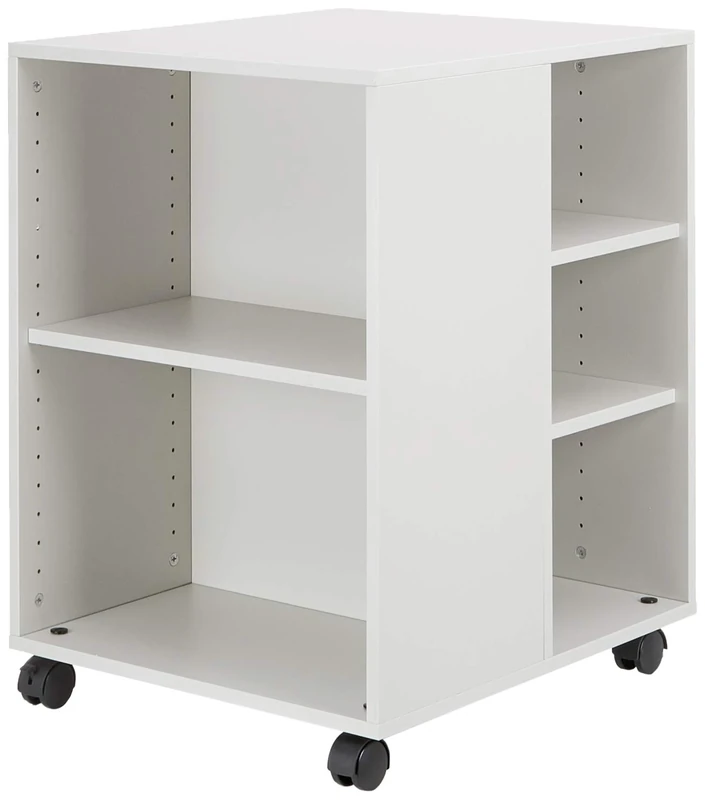Durable Multi-Functional Trolley, Made of Strong Melamine, Light Grey Colour, Ideal for Storing Documents, Folders, Etc. In an Office Environment
