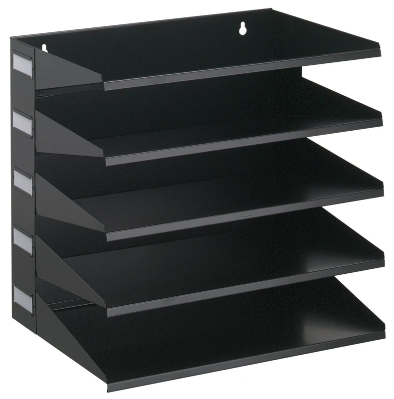 Durable 336001 Sorting Rack (with 5 Shelves), for Table or Wall, Black
