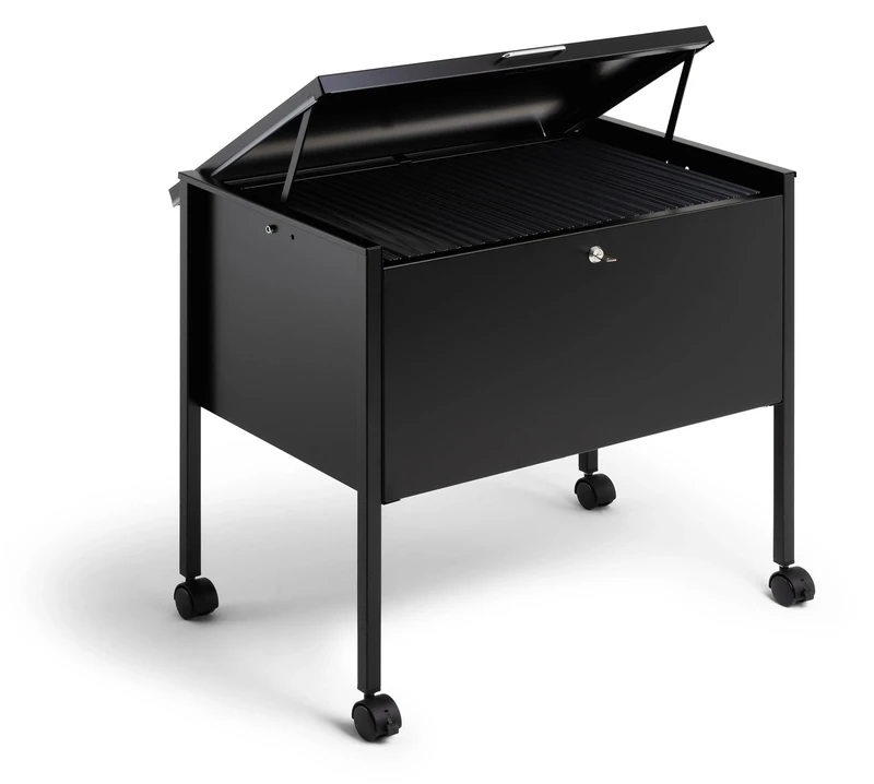 Durable ECO Suspension File Trolley, For 80 A4 Suspension Files, Made of Strong Steel, Black Colour, ideal For Filing and Storage In Offices