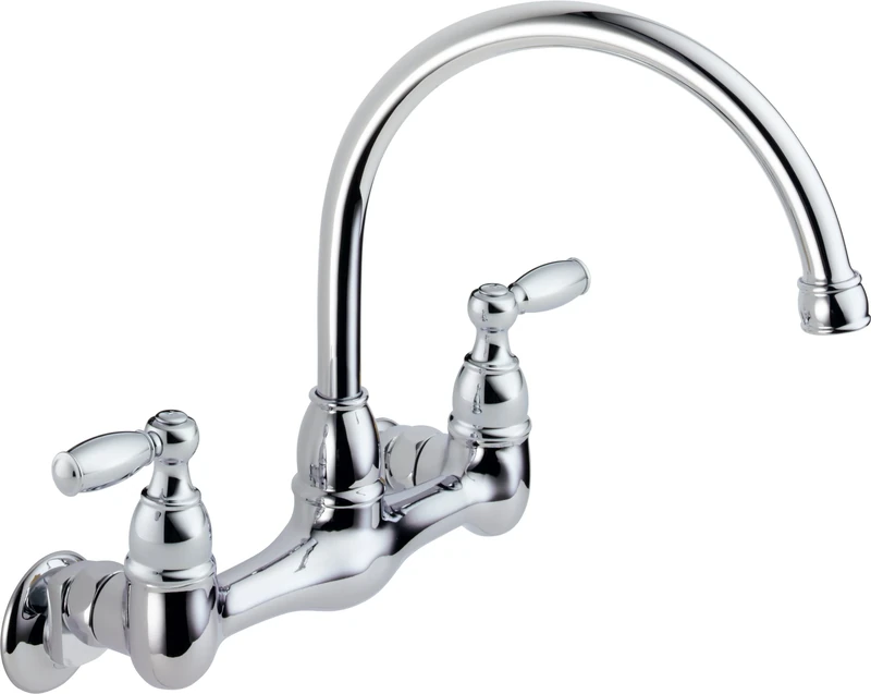 Peerless P299305LF Choice Two Handle Wall Mounted Kitchen Faucet, Chrome