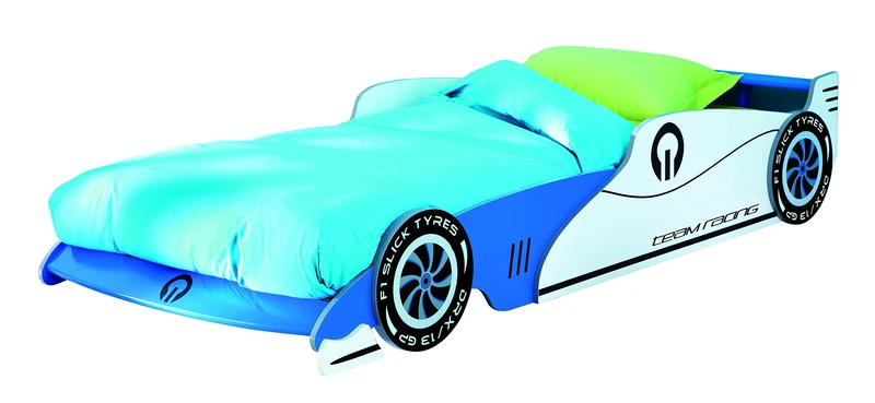 Demeyere Unokids Pilota 2 Letto Singolo Bambino, 101.5x209x40.5 h cm, Blu, MDF, Legno