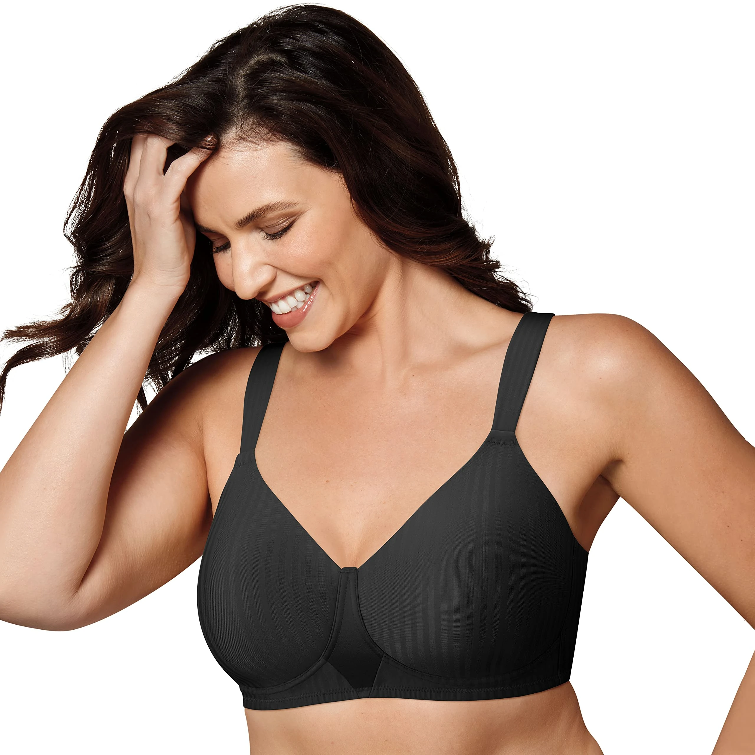 Playtex Women's Secrets Perfectly Smooth Wire Free Full Coverage Bra US4707 - Black - 40DD