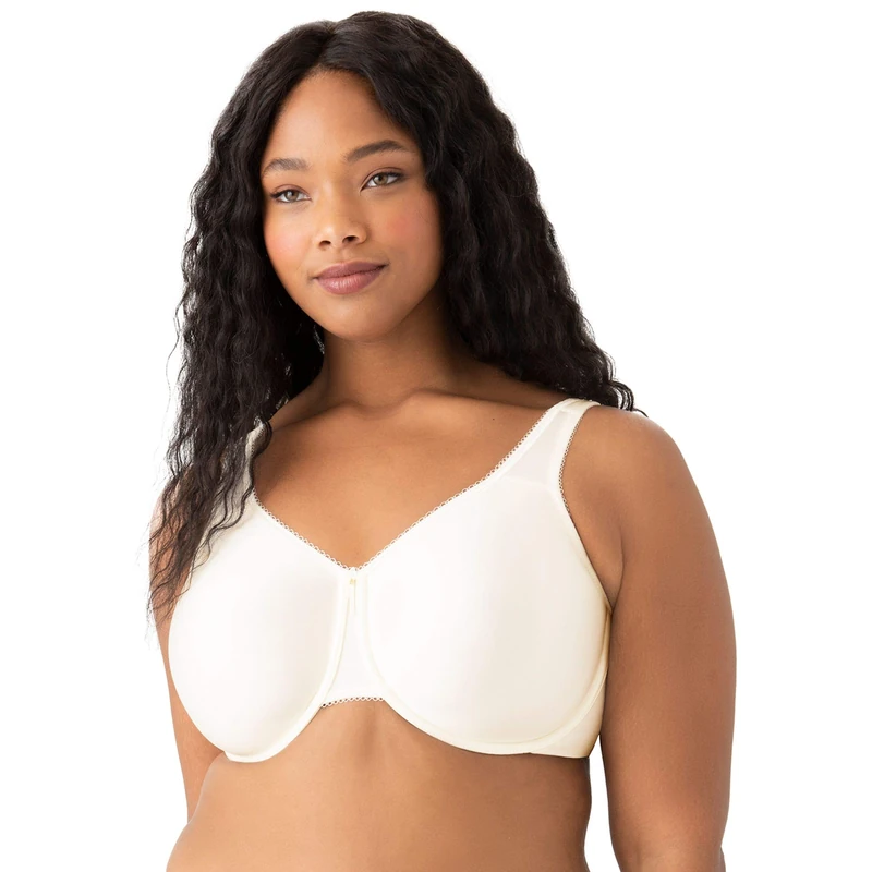 Wacoal Womens Basic Beauty Unlined Full Figure Underwire Bra, Ivory, 34F