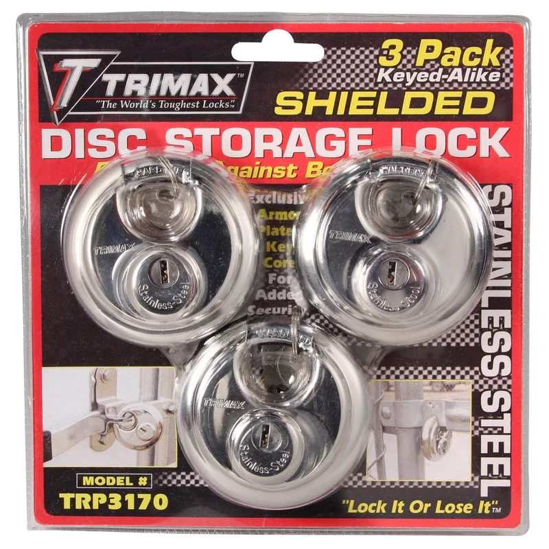 Trimax Stainless Steel-3 Pack Keyed Alike of Trp170 TRP3170, Blister Packaging