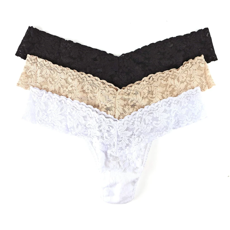 Hanky Panky Multi Pack - Signature Lace Low Rise Thong - 3 Pack-OS