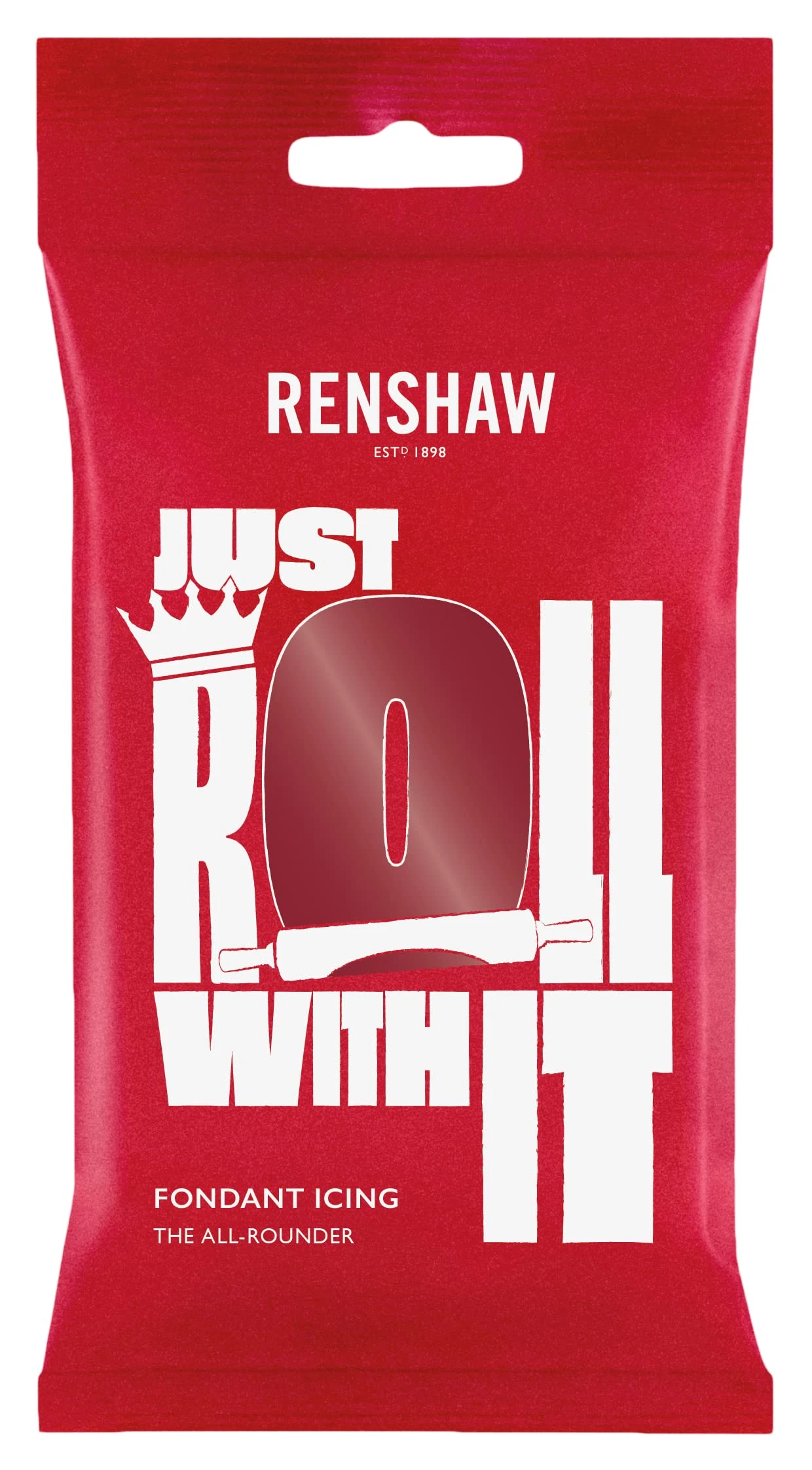 Renshaw Ruby Red Just Roll With It Fondant Icing, 250 g (Pack of 1) - Ready to Roll Icing for Cakes