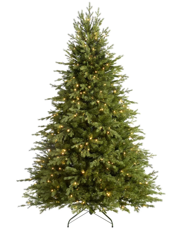 WeRChristmas Pre-Lit Grand Alaskan Fir Multi-Function Christmas Tree with 600-LED Lights - 8 feet/2.4 m, Green