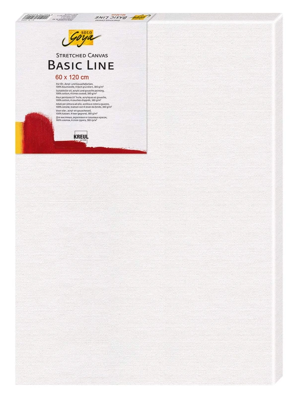 KREUL Solo Goya 660120 Stretched Canvas Basic Line Approx. 60 x 120 cm with Cotton Canvas 4-Ply Primed Ideal for Oil, Acrylic and Gouache Paints