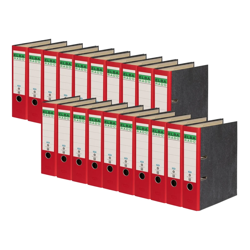 Elba Rado Ring Binder/Folder, Clouded Marble A4, Wide (20 Items) red