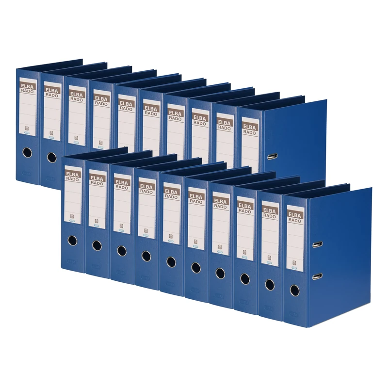 Elba “Rado Plast” Ring Binders A4 PVC A4, Wide (20 Items) breit (20 Stück) Blue