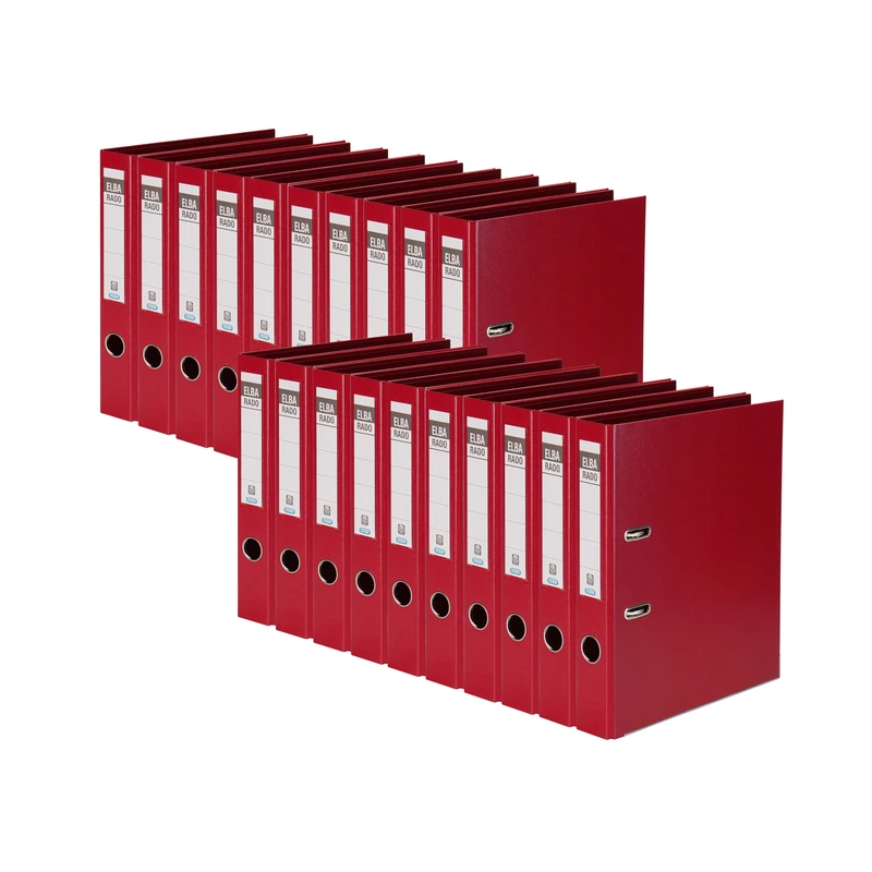Elba “Rado Plast” Ring Binders A4 PVC A4, Narrow (20 Items) Schmal (20 Stück) red
