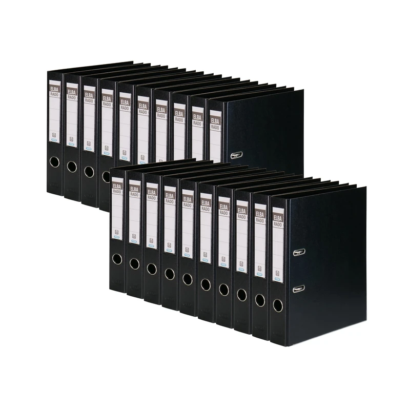 Elba Rado - ring binders (Black, Aluminium, Cardboard, Plastic, White, A4)