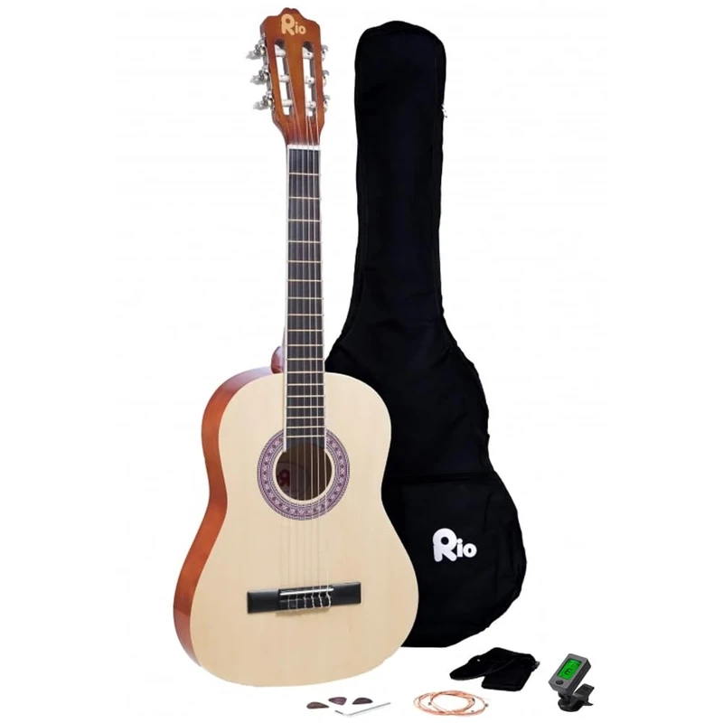 Rio 3/4 Size Classical Guitar Pack For Junior Beginners - Suit 9 To 12 Years - New