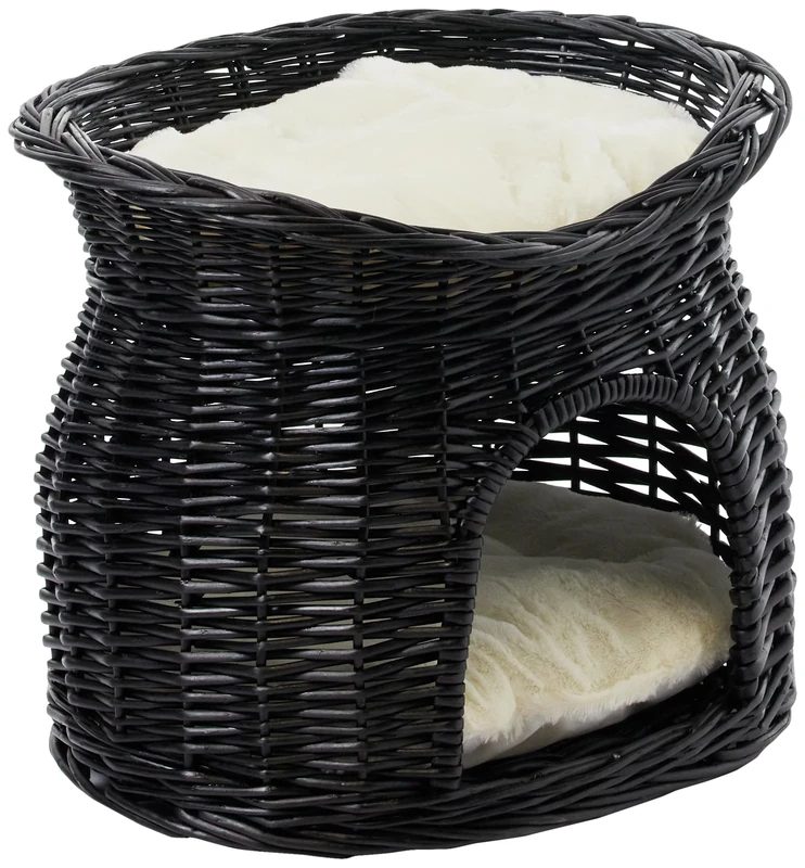 Wicker Cave with Bed on Top - 54 × 43 × 37 cm