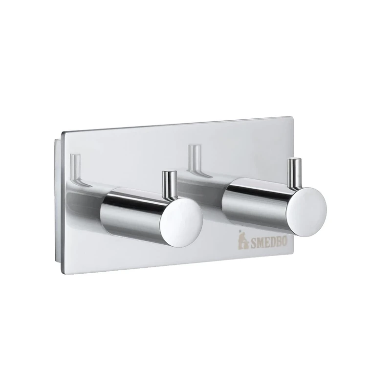 Smedbo "Pool" Double Towel Hook, Polished Chrome,8 x 3.9 x 4 cm, Silver