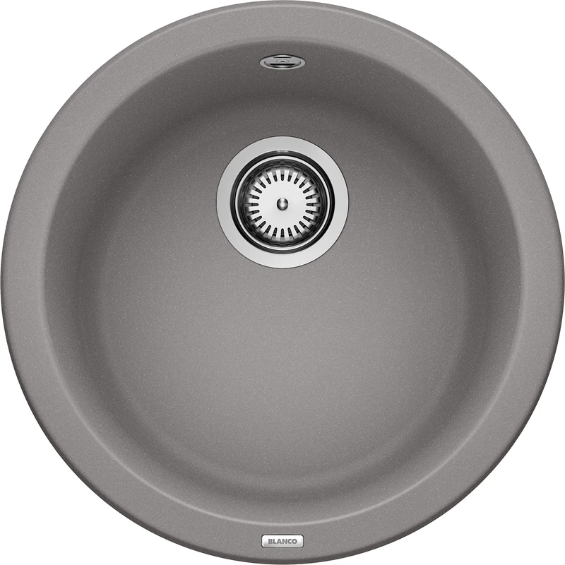 Blanco Rondo 511704 Kitchen Sink, Granite Sink Made of Silgranit PuraDur, 1 Piece, Aluminium Metallic