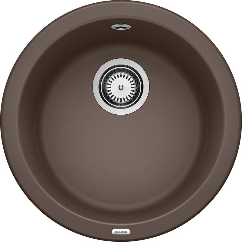 BLANCO Rondo | SILGRANIT Sink in café | Installation Type: Inset Installation from Above | for 45 cm Wide Base cabinets | The Distinctive Round Solution for Small Kitchens | Ø 45 cm