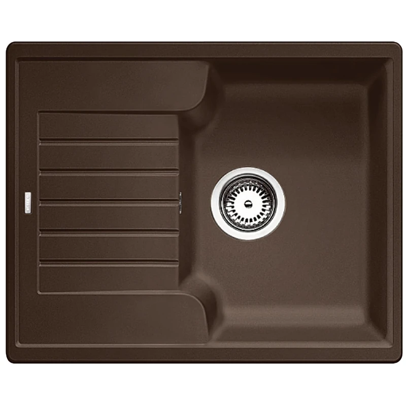 BLANCO ZIA 40 S | SILGRANIT Granite Sink in café | Installation Type: Inset Installation from Above | Reversible | for 40 cm Wide Base cabinets | Large Bowl | Easy-Care Surface | [61.5x50x20.2 cm]