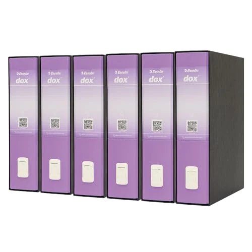 Esselte DOX 2 Lever Arch File Protocol D8, A4, Lilac, Pack of 6