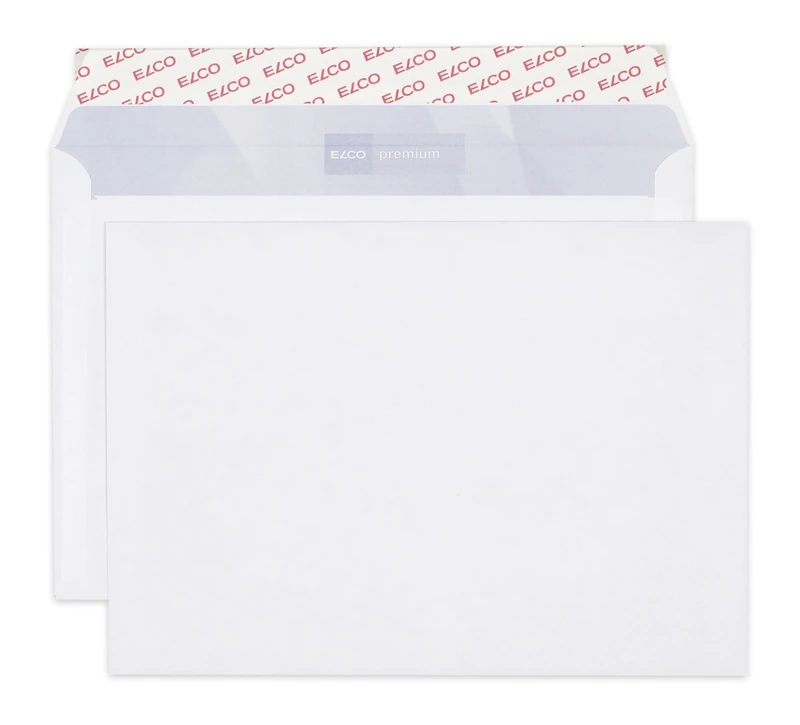 ELCO Premium Envelope, C5 (162 x 229 mm), witout Window, Adhesive Closure, 80g/m2, FSC Mix, White, Box á 500 envelopes