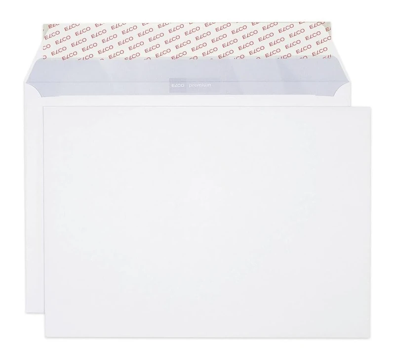 ELCO Premium Envelope, C4 (229 x 324 mm), Without Window, Adhesive Closure, 120g/m2, FSC Mix, White, Box á 250 envelopes