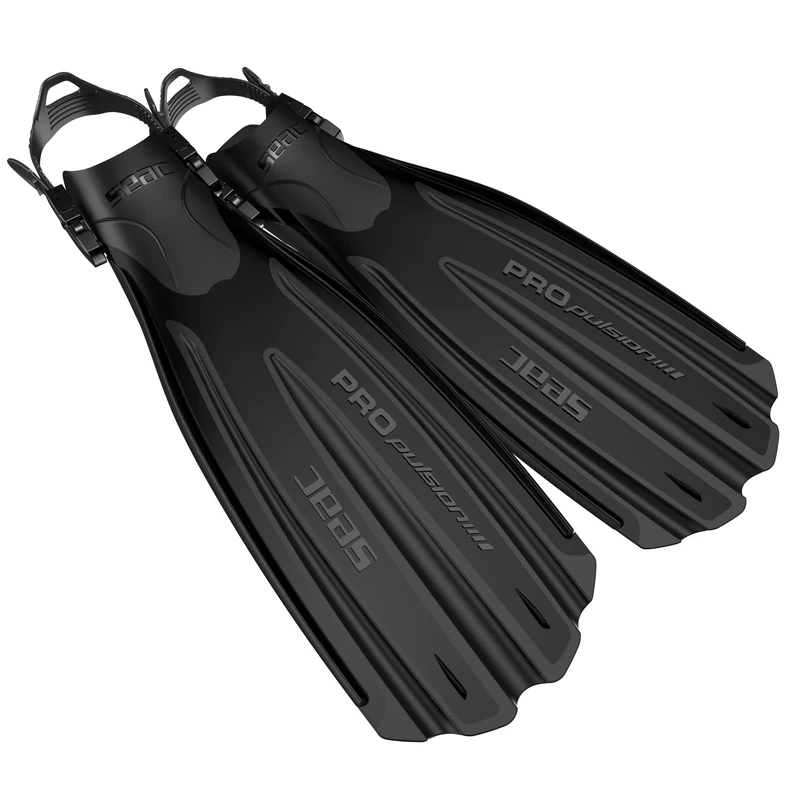 SEAC Propulsion, Diving Fins with Adjustable Strap, Made in Italy, black,4/6UK