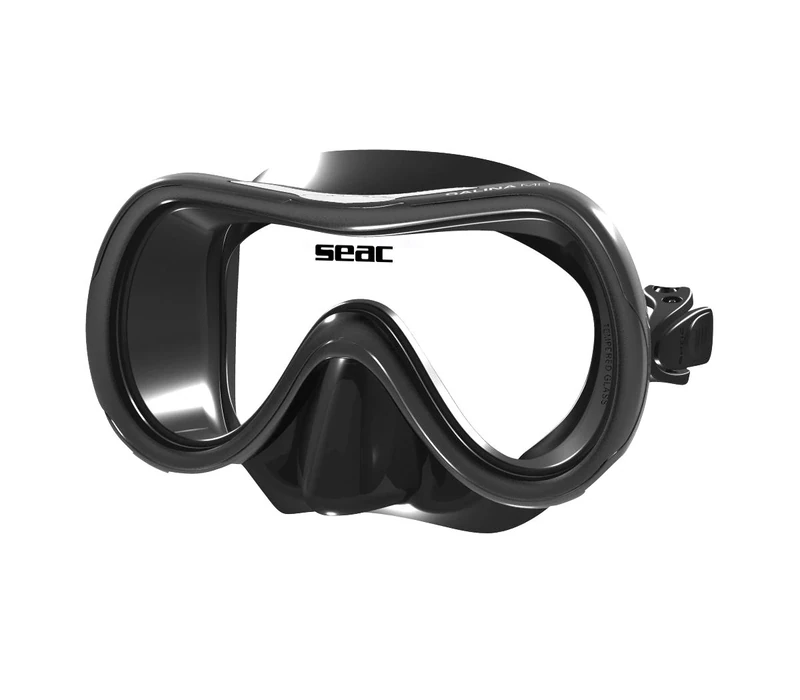 Seac Salina, Snorkelling and Scuba Diving Mask for Adults and Younger Divers, black, narrow
