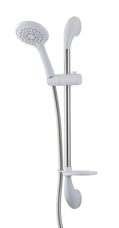 Triton Showers Adjustable Riser Rail | Shower Slider Rail| Shower Pole Holder | Deluxe | White | Easy to Fit Shower Rail