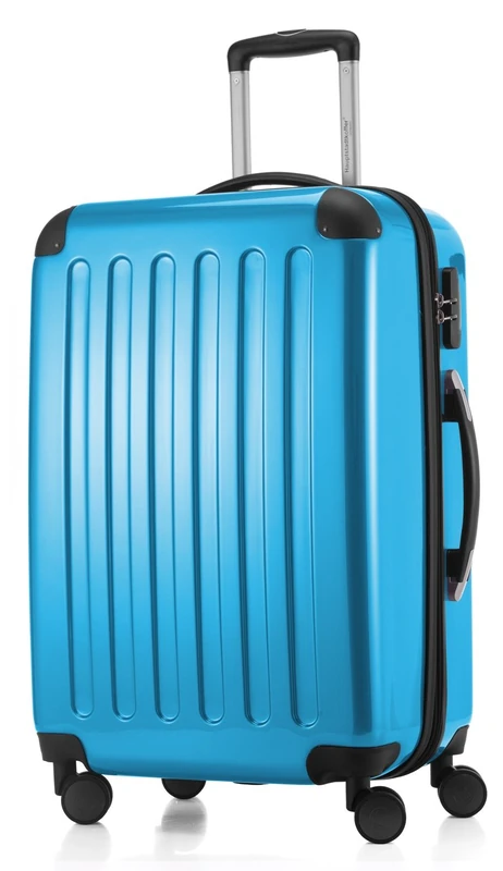 HAUPTSTADTKOFFER® · Hard-Side Suitcase CYANBLUE high Gloss · Dimension ca. 63 x 42 x 28 cm + 4 cm Volume Expansion · max. 87 Liter Filling Volume
