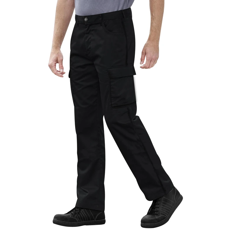 Australian Bikers Gear Cargo Motorcycle Pants, Black, 34S UK (44S EU)