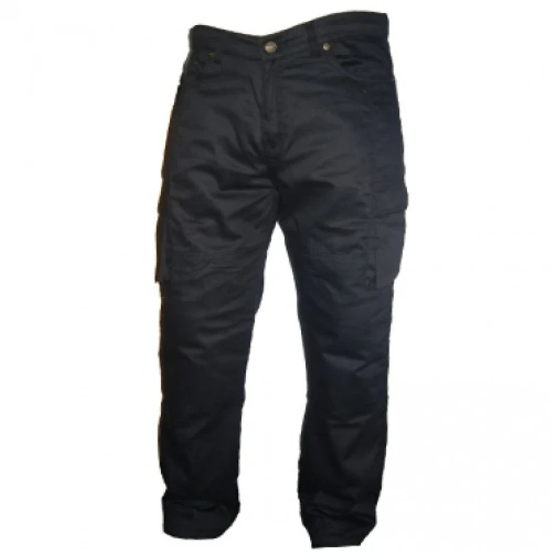 Australian Bikers Gear Cargo Motorcycle Pants, Black, 40R UK (50R EU)