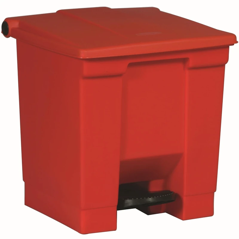 Rubbermaid Commercial 16 1/4x15 3/4x17 1/8 inch 8gal Step On Container - Red