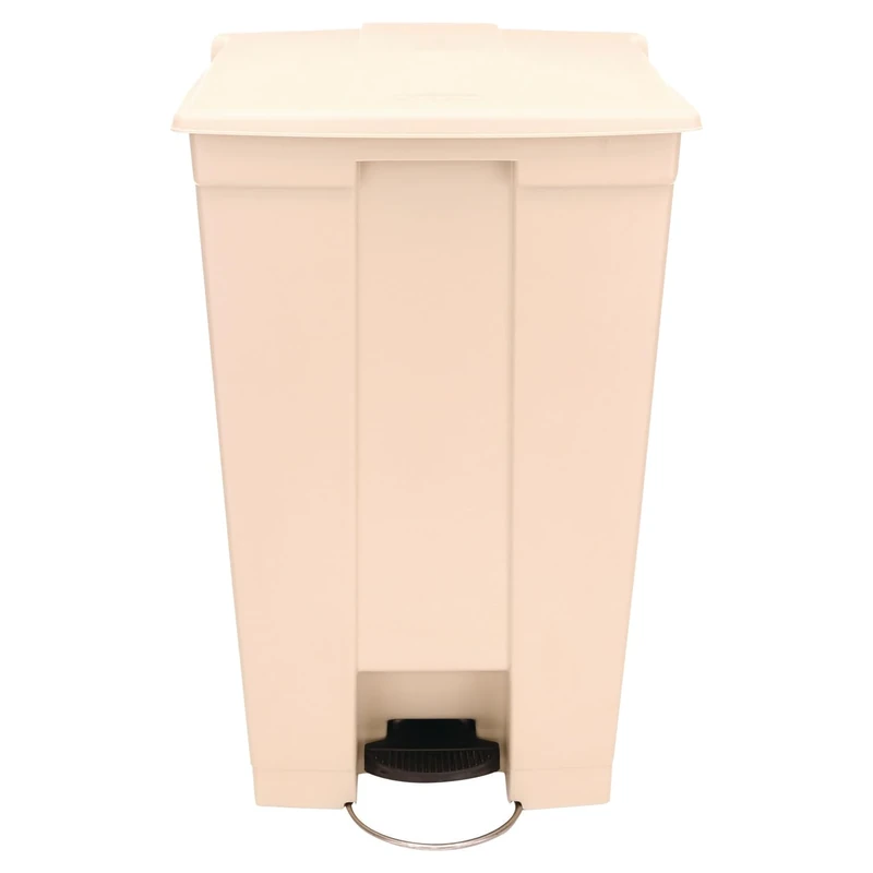 Rubbermaid Commercial 23gal HDPE Step On Mobile Trash Can - Beige