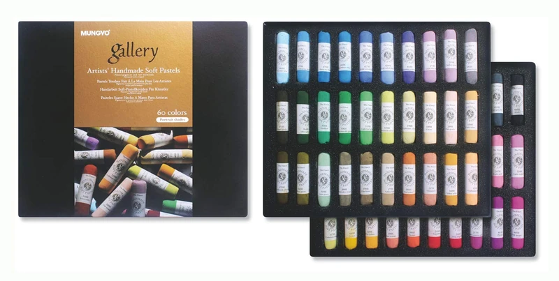 Mungyo MPHM-60P Gallery Artists' Handmade Soft Pastels Portrait Shades - 60 Artists' Quality Crayons Hand Rolled Soft Texture