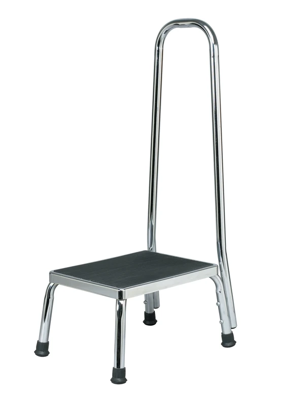 Homecraft Non-Slip Safety Step Stool with Handle for Bathroom, With Rail, Kitchen, Slippery Floor