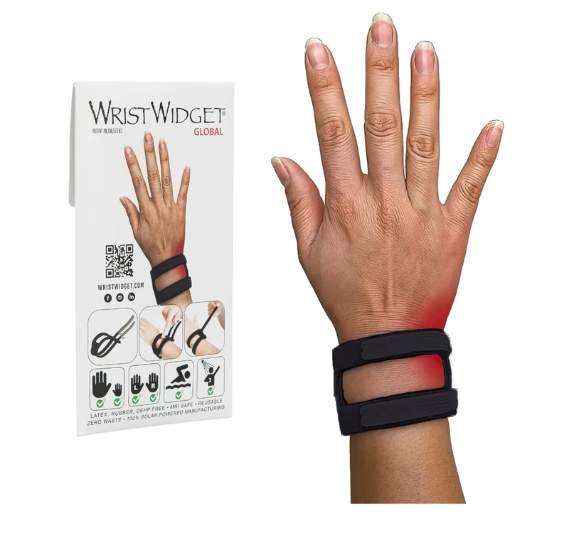 WristWidget® Black Adjustable Wrist Brace for TFCC Tears, One Size fits most. For Left and Right Wrists, Support for Weight Bearing Strain, Exercise