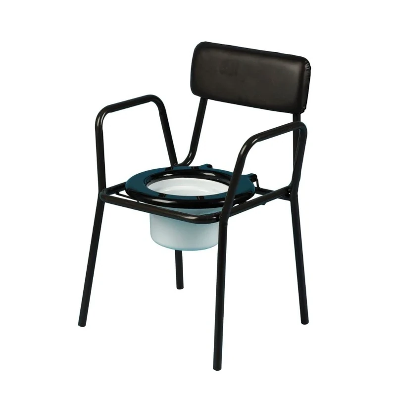 HOMECRAFT Stacking Commode, Toilet Chair, Bedroom/Clinic Use, For Eldery or Disabled, Fixed Height, With Pan