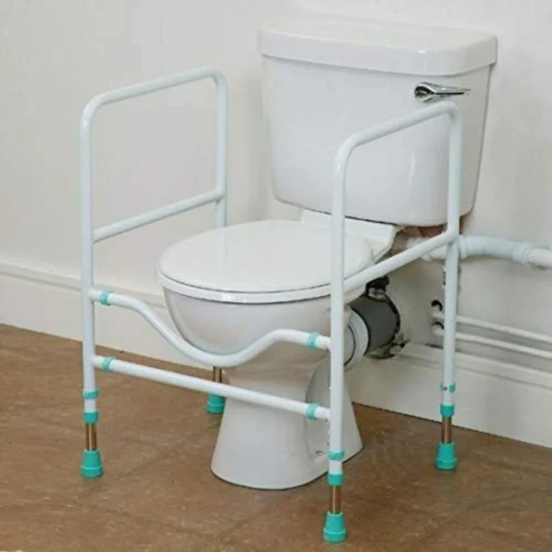 Homecraft Prima Multi-Frame, Bathroom Toilet Seat Aid for Limited Mobility, Independent Self-Toileting Rails with Safety Handles for Elderly, Handicapped, or Disabled