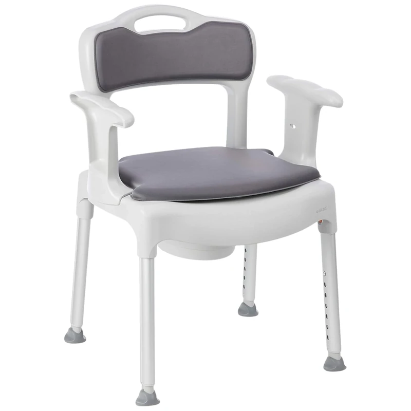 Etac Swift Commode Toilet Chair Bedside Seat – Height Adjustable, Foldable Toilet Seat for Elderly and Disabled – Lightweight, Hygienic Bedside, Bathroom and Shower Chair