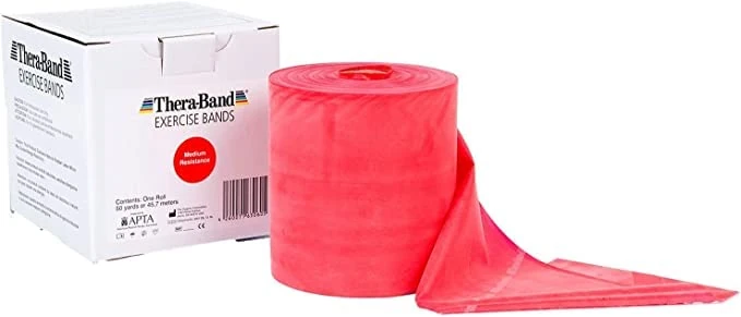 THERABAND Resistance Bands, 46 m Roll Professional Latex Elastic Band For Upper & Lower Body & Core Exercise, Physical Therapy, Pilates, At-Home Workouts, & Rehab, Yellow, Thin, Beginner Level 2