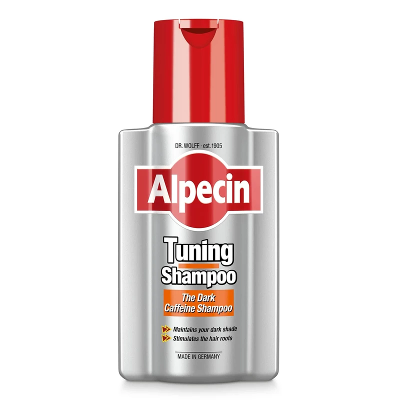 Alpecin Tuning Shampoo 200ml | Preserves Natural Hair Colour and Supports Natural Hair Growth | Dark Caffeine Shampoo to Cover Early Grey Hairs | Hair Care for Men Made in Germany