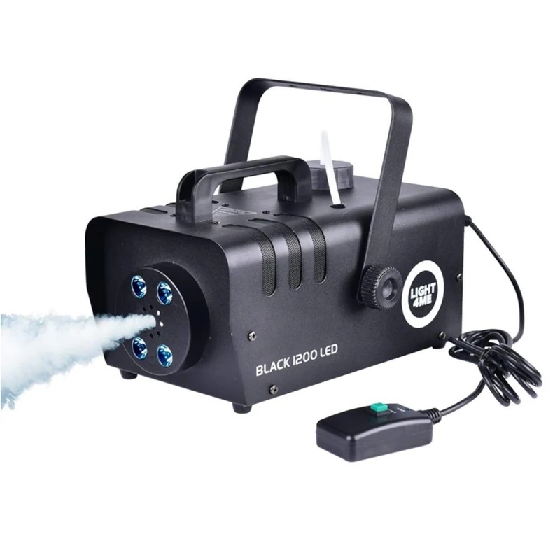 LIGHT4ME Black 1200 LED Effect Machines, Fog Machine, Smoking Machine, Professional for Holidays, Parties, Weddings, Christmas, Halloween, Stage Effect