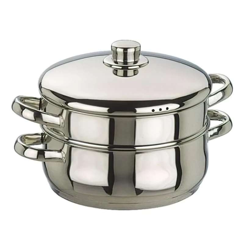 Ibili 663024 - Oslo Cacerola Vapor bombada con tapa INOX 24 cm